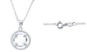 Giani Bernini Round Crystal Pendant with 18" Chain in Sterling Silver. Available in Clear or Blue